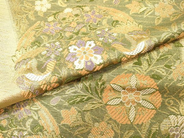 平和屋着物▼六通柄袋帯　正倉院向かい鳥花文　金糸　DABH7517fe