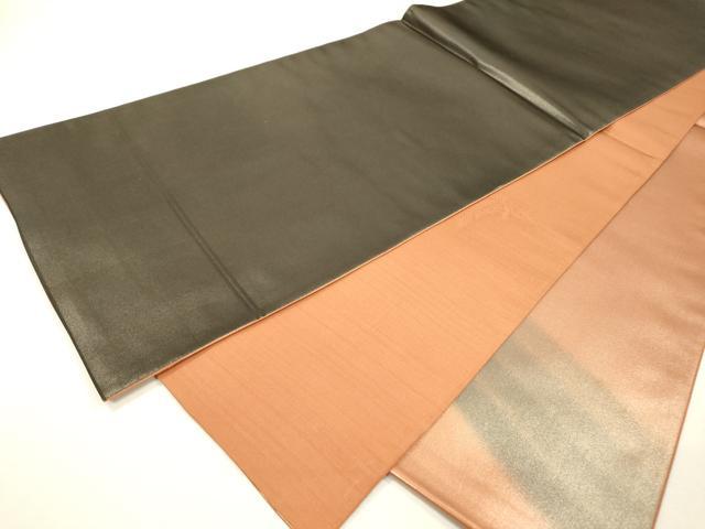 平和屋着物▼染色作家　斉藤三才　太鼓柄袋帯　霞文　銀糸　正絹　逸品　DABH7679fe
