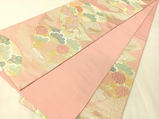 平和屋着物●西陣　川島織物　六通柄　本袋帯　唐織　地紙花松文　金銀糸　正絹　逸品　CABJ7501vp