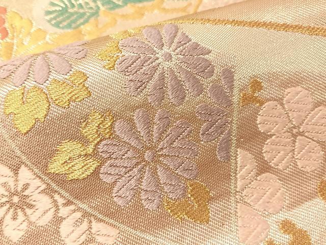 平和屋着物●西陣　川島織物　六通柄　本袋帯　唐織　地紙花松文　金銀糸　正絹　逸品　CABJ7501vp
