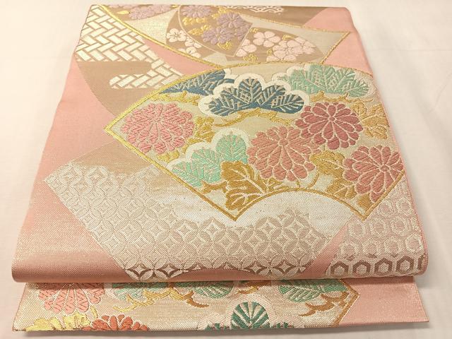 平和屋着物●西陣　川島織物　六通柄　本袋帯　唐織　地紙花松文　金銀糸　正絹　逸品　CABJ7501vp