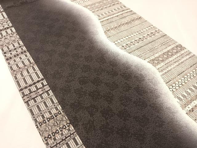 平和屋着物●全通柄　九寸開き名古屋帯　幾何学間道　正絹　逸品　CABJ7533vp