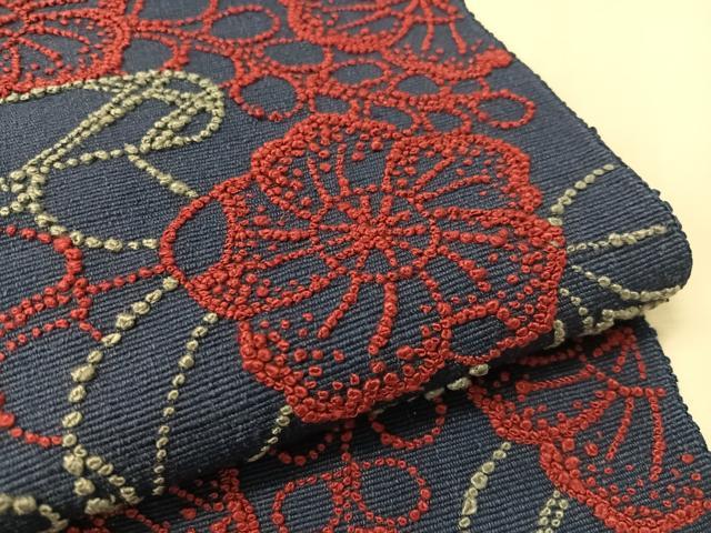 平和屋着物●中国三大刺繍　総相良刺繍　八寸名古屋帯　紬地　辻が花　正絹　逸品　CABJ7563vp