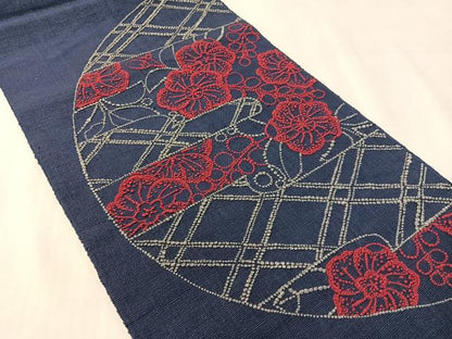 平和屋着物●中国三大刺繍　総相良刺繍　八寸名古屋帯　紬地　辻が花　正絹　逸品　CABJ7563vp