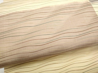 平和屋着物●本場筑前博多織　つけ帯　よろけ縞　正絹　逸品　CABJ8680hy