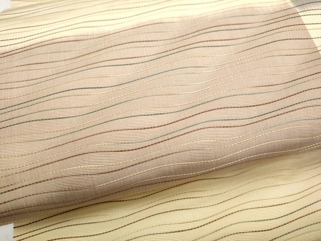 平和屋着物●本場筑前博多織　つけ帯　よろけ縞　正絹　逸品　CABJ8680hy