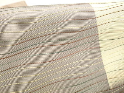 平和屋着物●本場筑前博多織　つけ帯　よろけ縞　正絹　逸品　CABJ8680hy