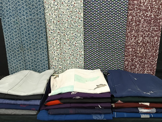 平和屋着物■夏物 小紋 絽 紗 まとめて20点 花柄 銀彩 着用可能多数 全て正絹 mmm1324