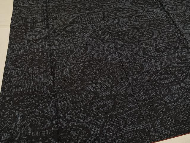 平和屋着物●結城紬　80亀甲　渦文　正絹　逸品　AABK8249ph