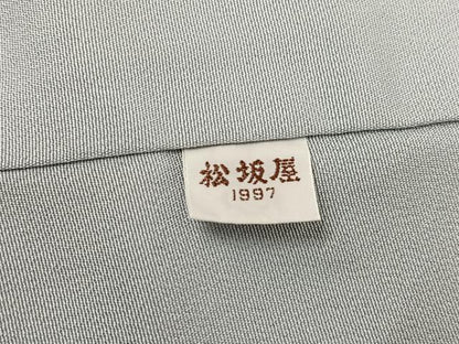 平和屋着物●訪問着　作家物　駒刺繍　地紙草花文　暈し染め　金彩　松坂屋扱い　正絹　逸品　AABK8264ph