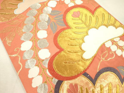 平和屋着物◎六通柄袋帯　唐織　藤花房　金銀糸　正絹　逸品　DABI3746ya