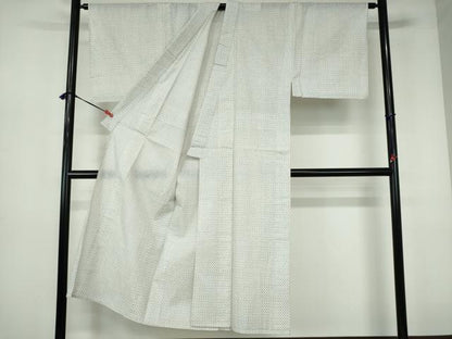 平和屋着物∴夏物　男性　小紋・浴衣兼用　格子　交織　DABI3352cd