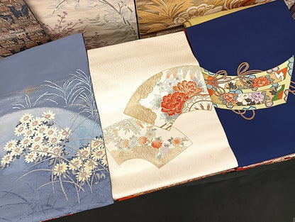 平和屋着物■名古屋帯 まとめて100点 風景 更紗 花柄 本場筑前博多織 献上 手描き 駒刺繍 金彩 金糸 証紙付き 未使用品有 全て正絹 mmm1333
