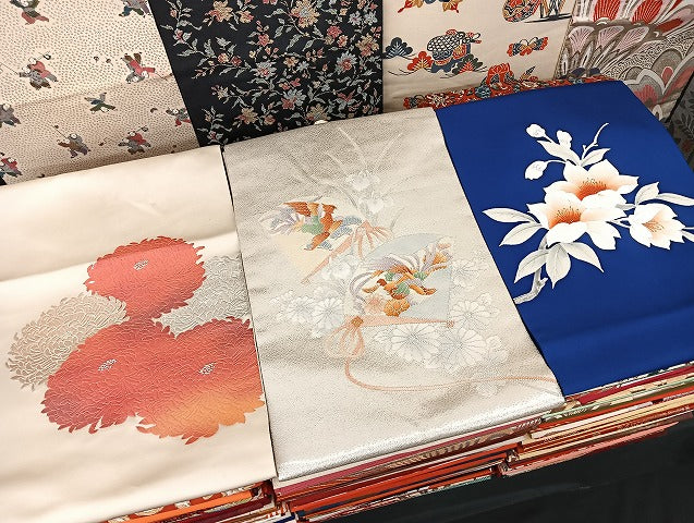 平和屋着物■名古屋帯 まとめて100点 鳳凰 孔雀 人物 蝶 菊 花柄 手描き 型染め 相良刺繍 金銀彩 金銀糸 など 未使用品有 全て正絹 mmm1335