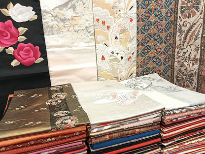 平和屋着物■名古屋帯 まとめて100点 人物 風景 更紗 花柄 手描き 駒刺繍 金彩 金銀糸 など 着用可能多数 未使用品あり 全て正絹 mmm1334