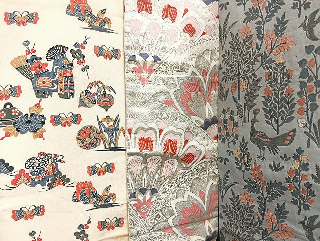 平和屋着物■名古屋帯 まとめて100点 鳳凰 孔雀 人物 蝶 菊 花柄 手描き 型染め 相良刺繍 金銀彩 金銀糸 など 未使用品有 全て正絹 mmm1335