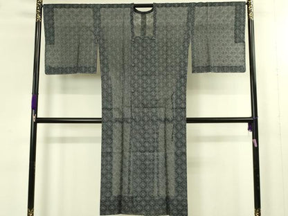 平和屋着物▽極上　道行コート　スリーシーズン　春夏秋　塵除け　ロング丈　オーガンジー　レース　刺繍　花菱　逸品　未使用 DZAB8903kh6