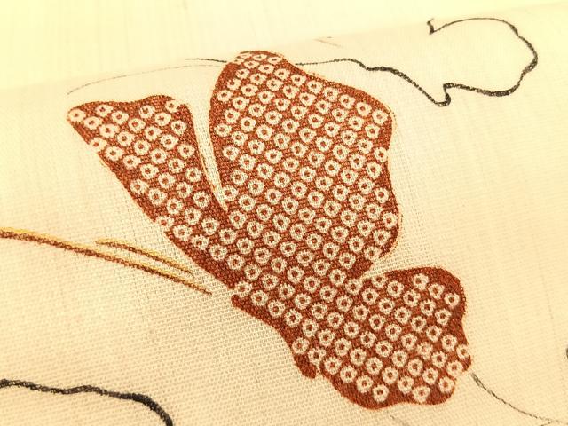 平和屋着物＊夏物　つけ帯　手描き　舞蝶文　正絹　逸品　CABK1358fb