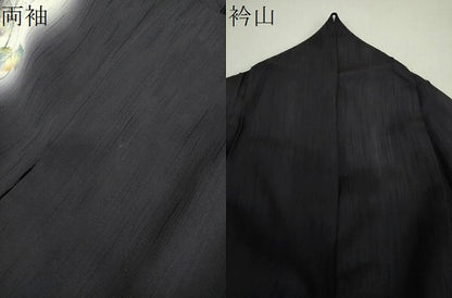 平和屋着物●訪問着　手描き　竹節　蔦の葉文　暈し染め　正絹　逸品　DABH9917ps