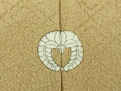平和屋着物●上質な色無地　菱地紋　桑染色　正絹　逸品　DABH9864ps