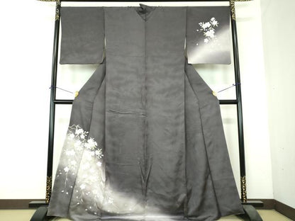 平和屋着物●訪問着　総刺繍　枝垂れ桜　暈し染め　金糸　正絹　逸品　DABH9891ps