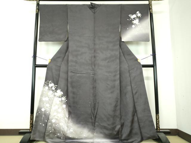 平和屋着物●訪問着　総刺繍　枝垂れ桜　暈し染め　金糸　正絹　逸品　DABH9891ps