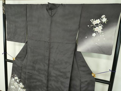 平和屋着物●訪問着　総刺繍　枝垂れ桜　暈し染め　金糸　正絹　逸品　DABH9891ps