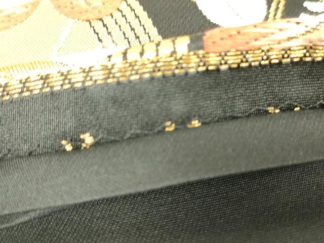 平和屋着物▼六通柄袋帯　正倉院舞蝶花文　黒地　金銀糸　正絹　逸品　DABH6745az