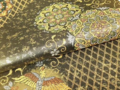 平和屋着物▼六通柄袋帯　彩華紋　金銀糸　正絹　逸品　DABH6712az