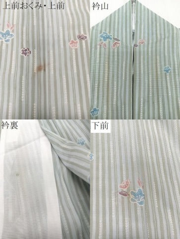 平和屋着物＊夏物　小紋　絽　草花文　洗える着物　CABJ9745xi