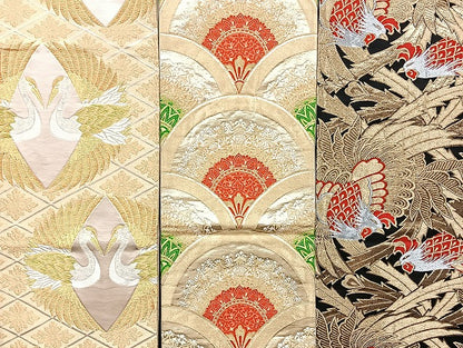 平和屋着物■袋帯 西陣 まとめて100点 鳳凰 向かい鶴 尾長鳥 鴛鴦 人物 風景 明綴れ 弥栄織物謹製 証紙付き 未使用品あり 全て正絹 mmm1337