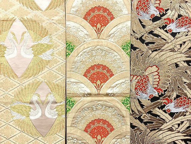 平和屋着物■袋帯 西陣 まとめて100点 鳳凰 向かい鶴 尾長鳥 鴛鴦 人物 風景 明綴れ 弥栄織物謹製 証紙付き 未使用品あり 全て正絹 mmm1337
