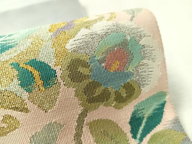平和屋着物●爪掻き本綴れ　八寸名古屋帯　更紗唐草文　金銀糸　正絹　逸品　CABK4455vp