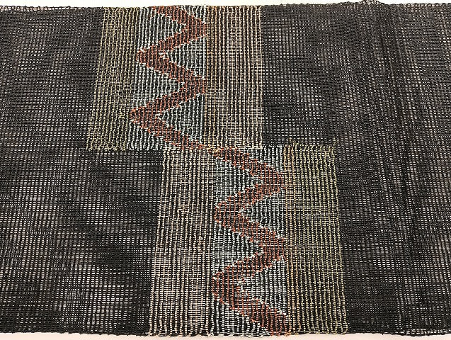 平和屋着物＊夏物　八寸名古屋帯　幾何学文様　正絹　逸品　BAAY4047hv