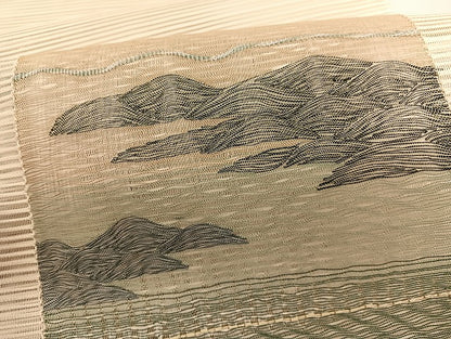 平和屋着物＊夏物　八寸名古屋帯　絽綴れ　風景文　正絹　逸品　未使用　BAAX7816hv