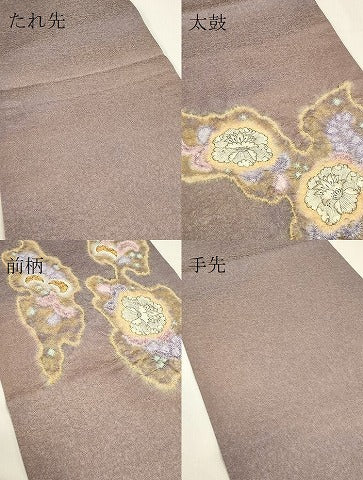 平和屋本店●極上　初代　久保田一竹　幻の辻が花　太鼓柄袋帯　金通し地　逸品　DZAB7469kh6