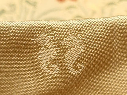 平和屋着物●名物裂一筋　西陣・あらいそ謹製　全通柄　本袋帯　草花文　正絹　逸品　CABJ8785hy