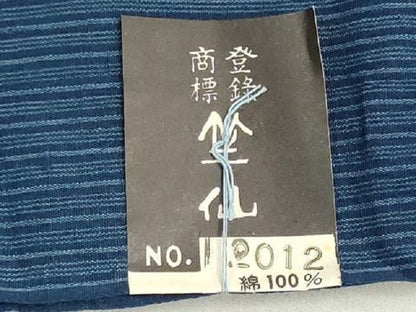 平和屋着物＊夏物　竺仙鑑製　浴衣　反物　着尺　注染　縞　高島屋扱い　証紙付き　綿　逸品　未使用　DABG9469we
