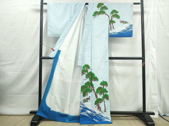 平和屋着物■訪問着　浜松文　蓑亀　洗える着物　DABI1869qa