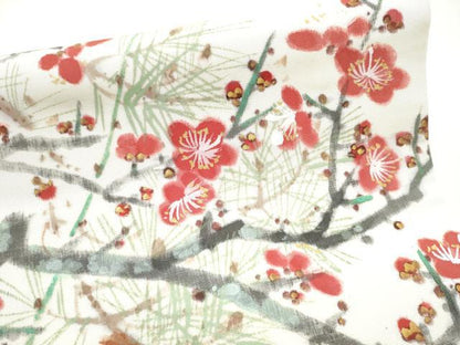 平和屋着物●丸帯　作家物　手描き　枝梅文　伊勢海老　正絹　逸品　CABK5628hy