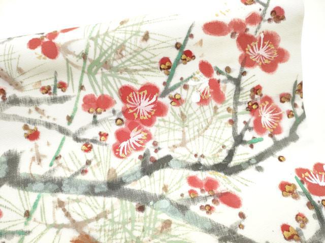 平和屋着物●丸帯　作家物　手描き　枝梅文　伊勢海老　正絹　逸品　CABK5628hy