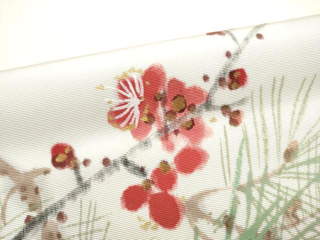 平和屋着物●丸帯　作家物　手描き　枝梅文　伊勢海老　正絹　逸品　CABK5628hy