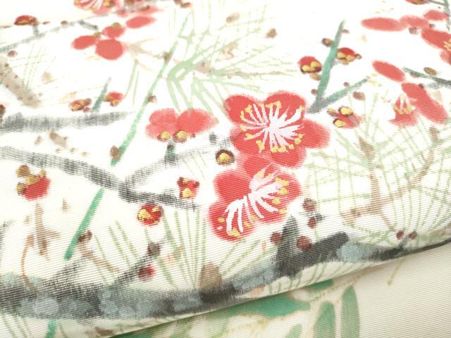 平和屋着物●丸帯　作家物　手描き　枝梅文　伊勢海老　正絹　逸品　CABK5628hy