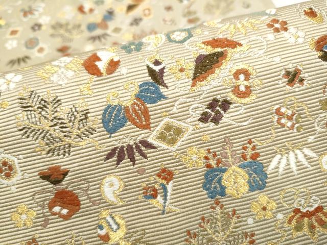 平和屋着物●西陣の老舗　1782年創業　山下織物　六通柄袋帯　唐織　松竹梅宝尽くし文　金糸　正絹　逸品　CABK5645hy