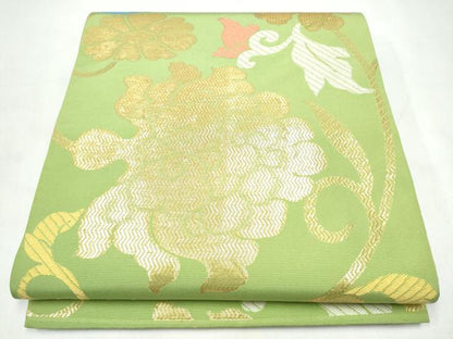 平和屋着物●桝屋高尾　六通柄　本袋帯　花唐草文　金糸　正絹　逸品　CABK5642hy