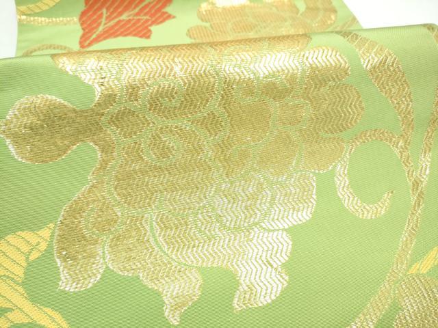 平和屋着物●桝屋高尾　六通柄　本袋帯　花唐草文　金糸　正絹　逸品　CABK5642hy