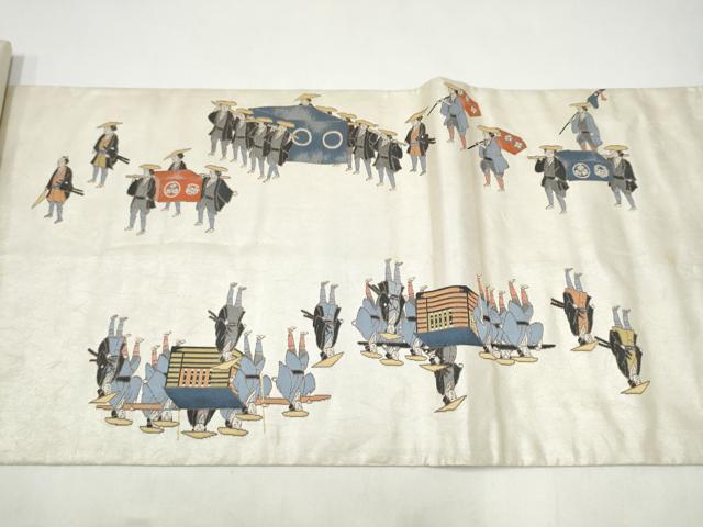 平和屋着物●全通全景柄袋帯　福君江戸下向図　金糸　正絹　逸品　CABK5653hy
