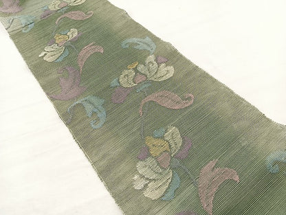 平和屋着物＊夏物　1854年創業　帯屋捨松　八寸名古屋帯　枝花文　正絹　逸品　BAAX7758hv