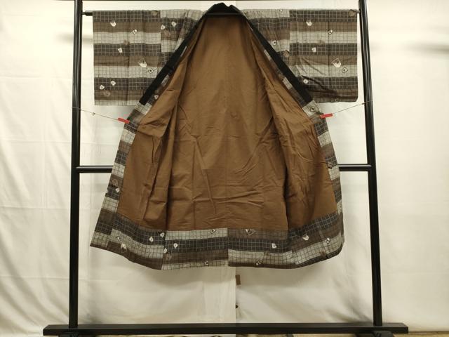 平和屋着物■男性　長襦袢　袷　将棋　正絹　逸品　DABI3707ya