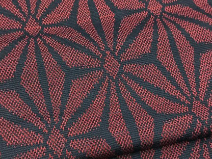 平和屋着物■上質な紬　麻の葉文様　正絹　逸品　BAAX9667yc